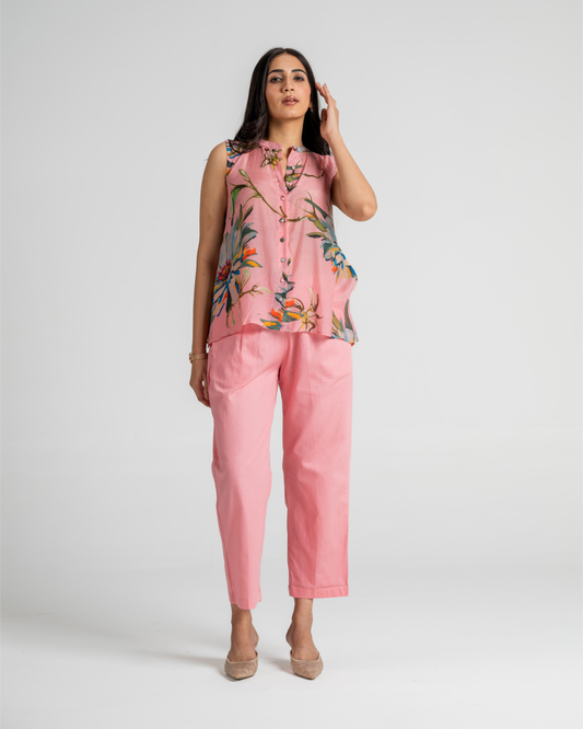 Layla Sleeveless Top- Pink