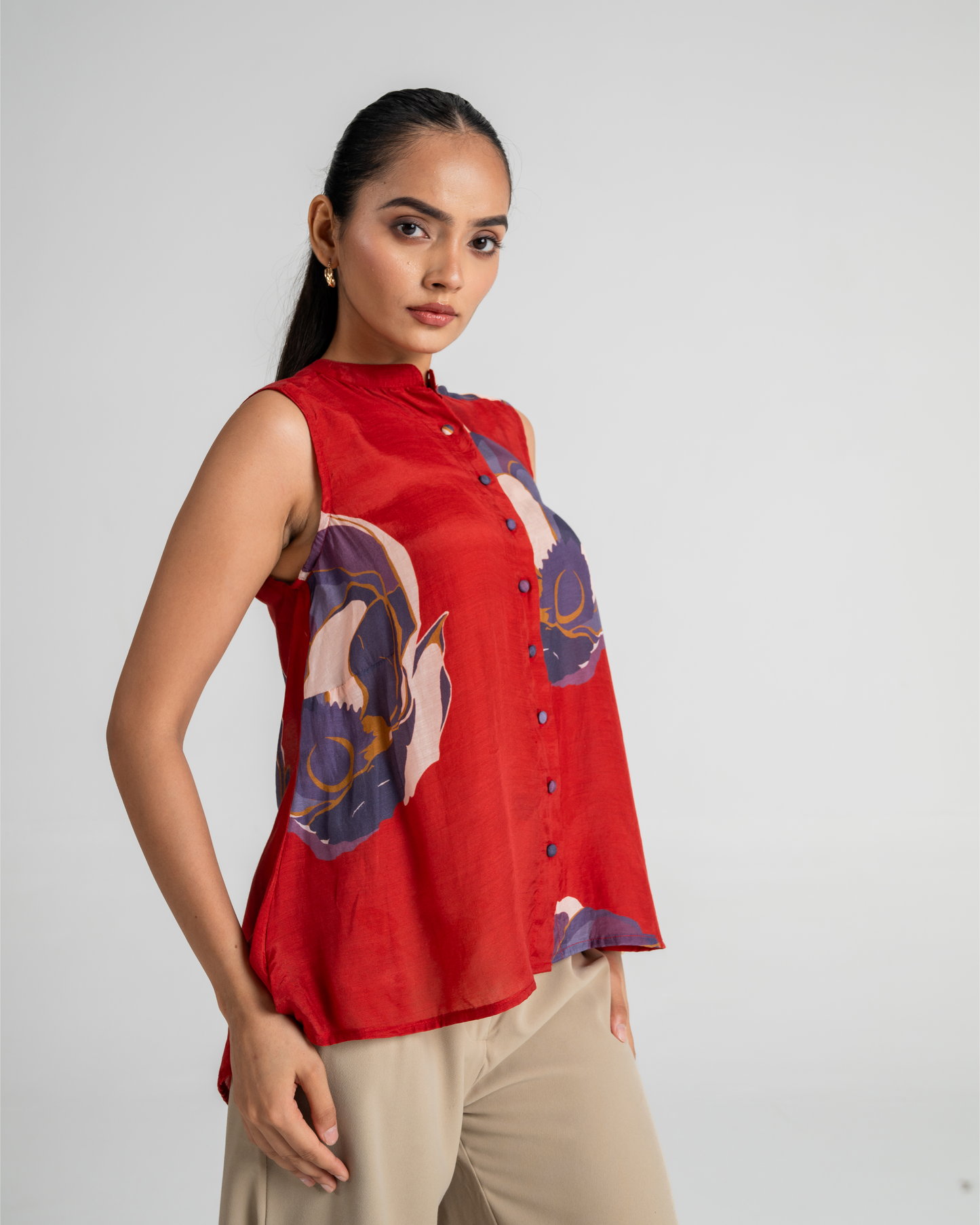 Layla Sleeveless Top- Red