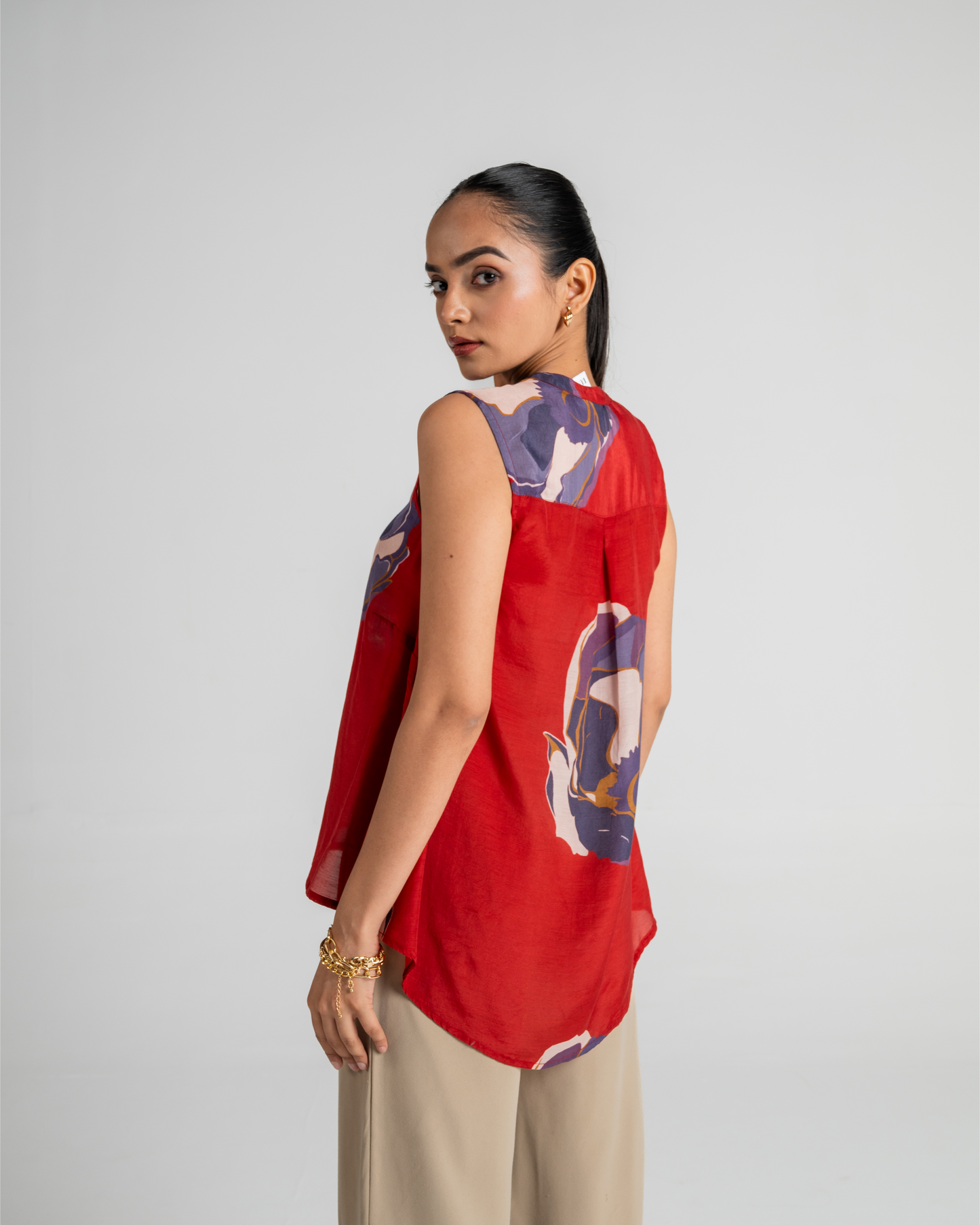 Layla Sleeveless Top- Red